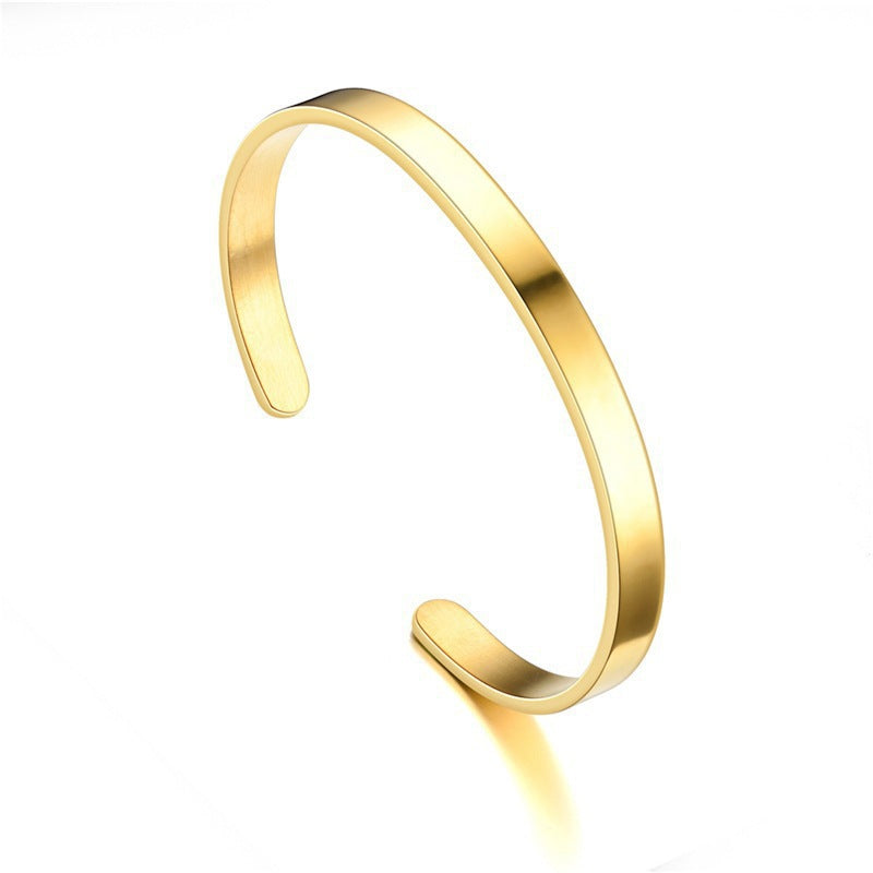 Wholesale Open Adjustable C-shaped Stainless Steel Titanium Bracelet